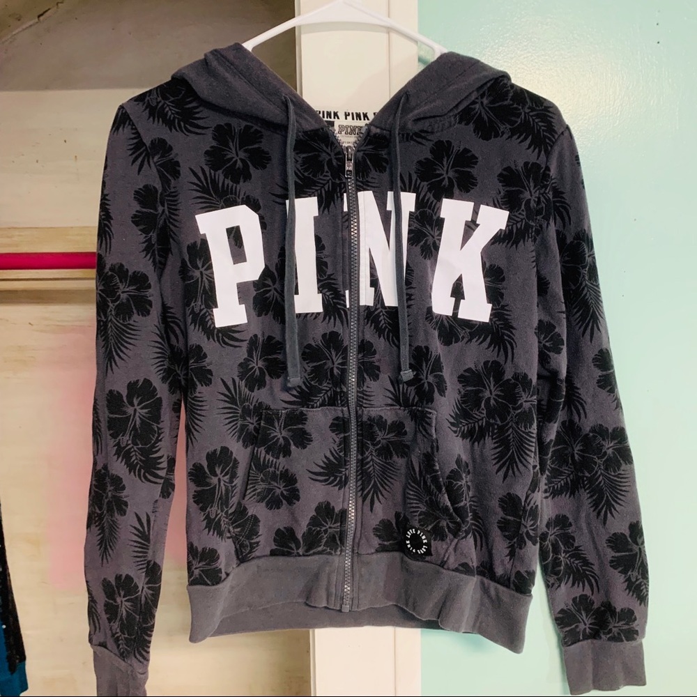 Victoria Secret Pink Hibiscus Tropical Hoodie